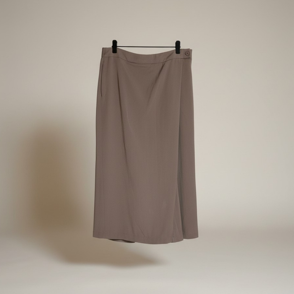 Oak + Fort Taupe Wide Leg Culotte Pants Skirt Look Size 14